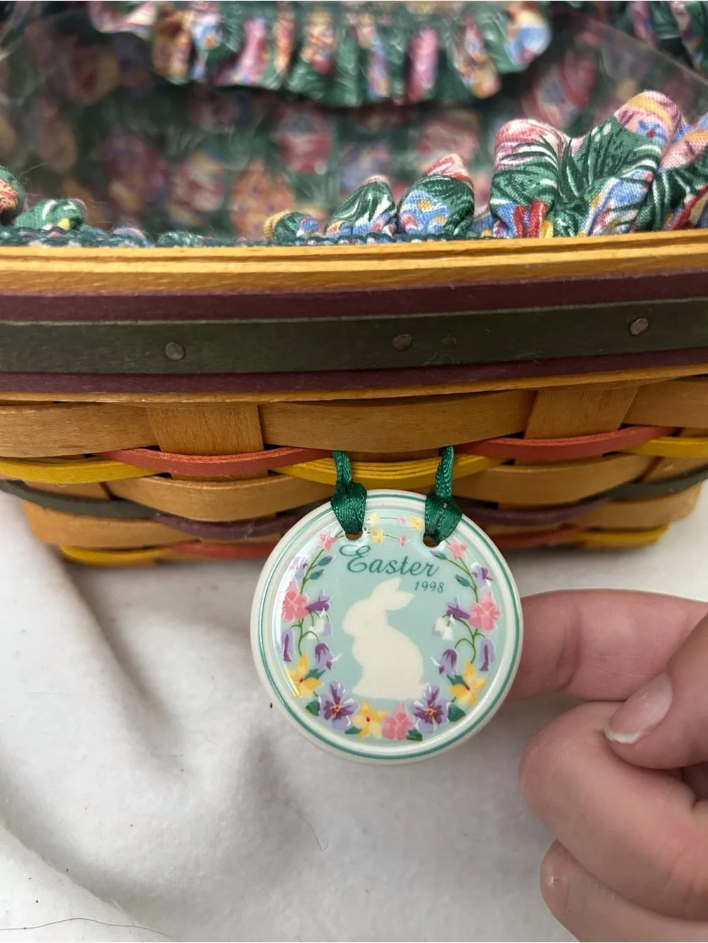 Longaberger 1998 Easter Basket with Liner & Protector